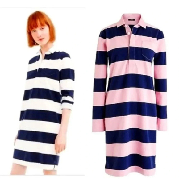 J. Crew Forever 1984 Rugby Stripe Shirt Dress - Picture 2 of 10